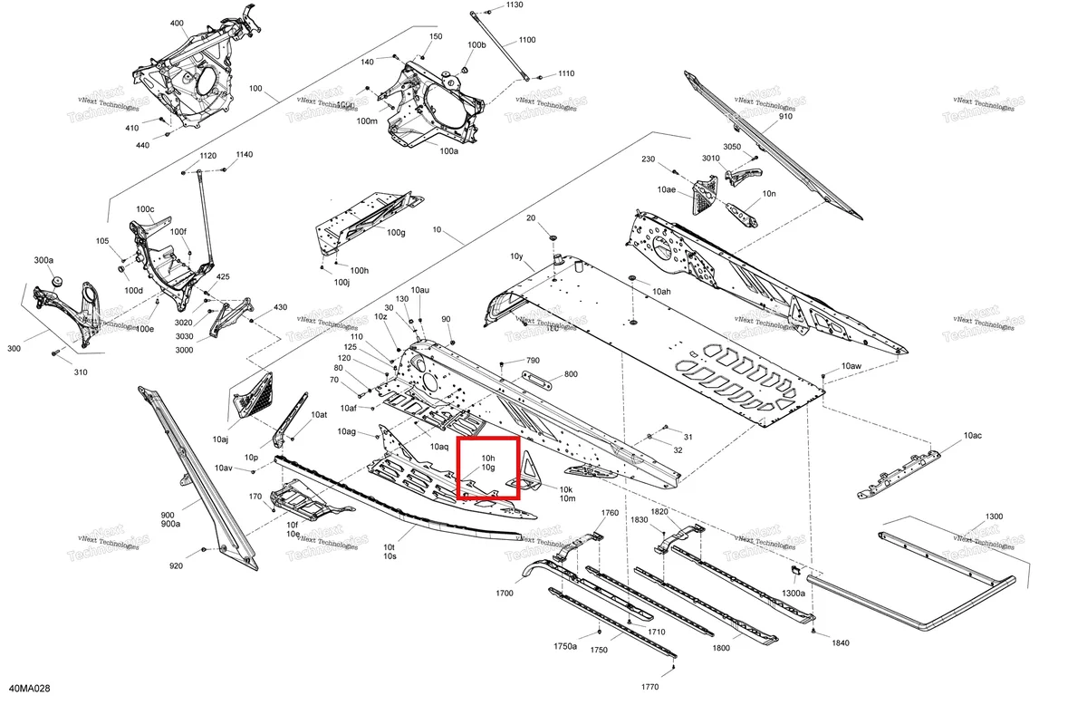 Деталь 518331546 на схеме узла 2021 Ski-Doo MXZ 850 E-TEC - XRS Frame - System - Xrs