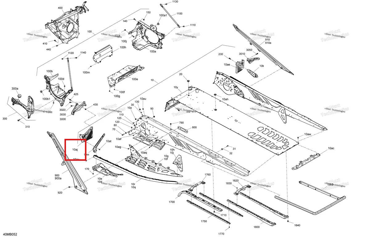Деталь 518331556 на схеме узла 2022 Ski-Doo BACKCOUNTRY 146 850 E-TEC - XRS Frame - System