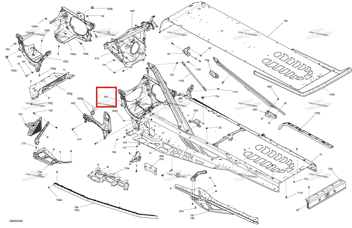 Деталь 518331591 на схеме узла 2020 Ski-Doo EXPEDITION XTREME 850 E-TEC Frame - System - Xtreme