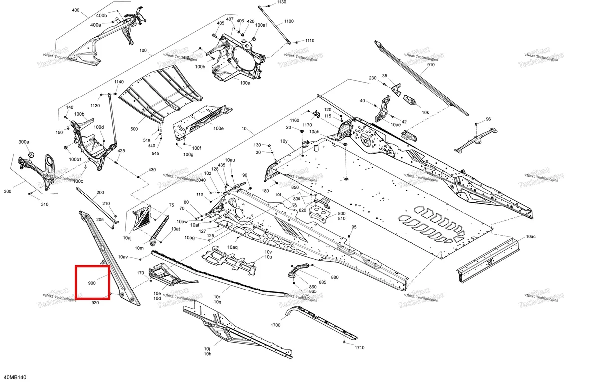 Деталь 518331725 на схеме узла 2022 Ski-Doo SKANDIC SWT 600R E-TEC Frame - System