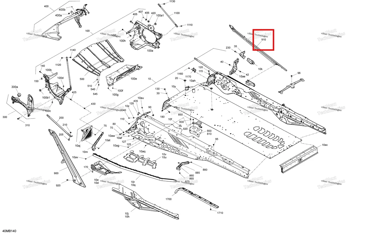 Деталь 518331726 на схеме узла 2022 Ski-Doo SKANDIC SWT 600R E-TEC Frame - System