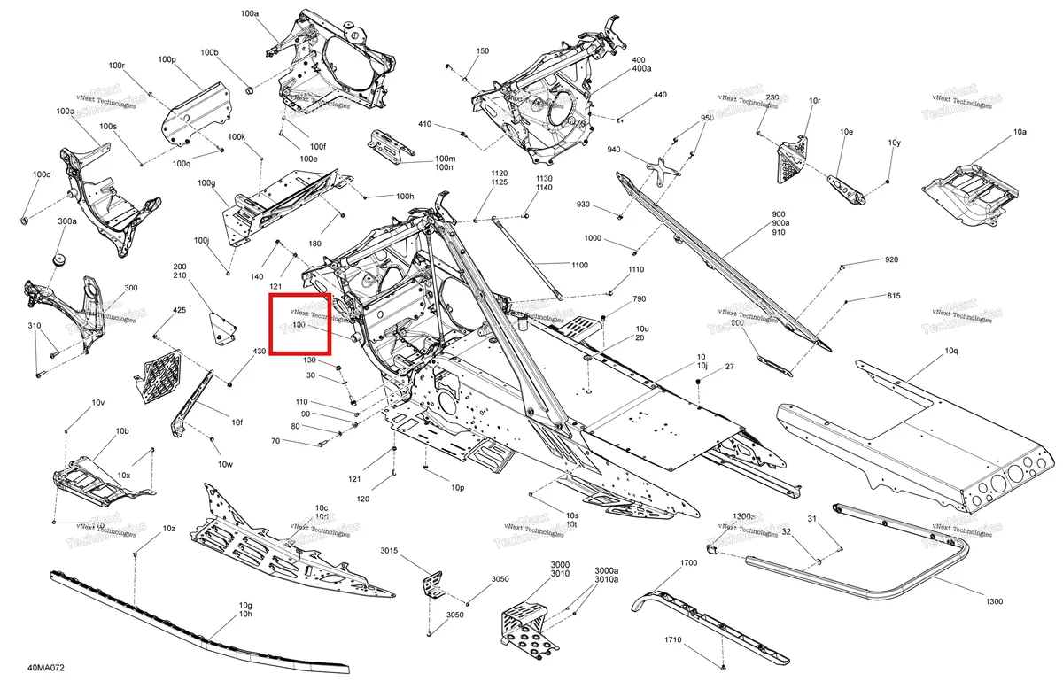 Деталь 518331753 на схеме узла 2021 Ski-Doo MXZ 600RS Frame - System