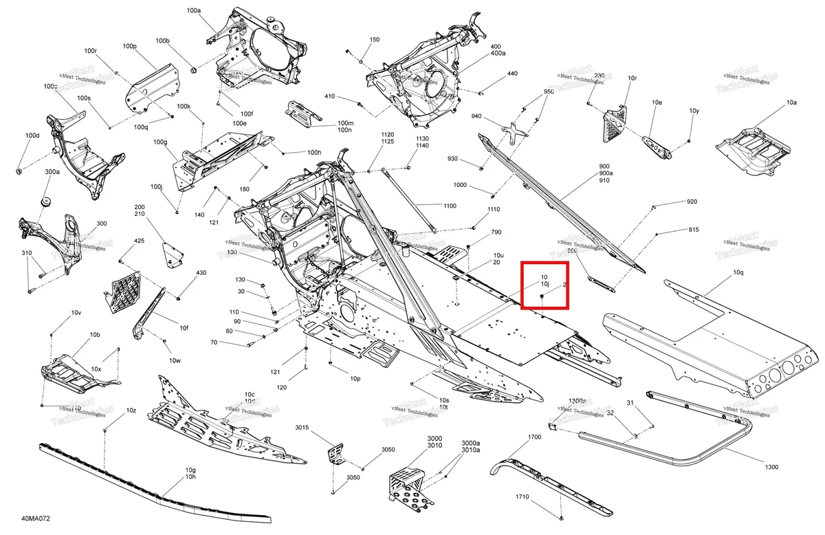 Деталь 518331939 на схеме узла 2021 Ski-Doo MXZ 600RS Frame - System