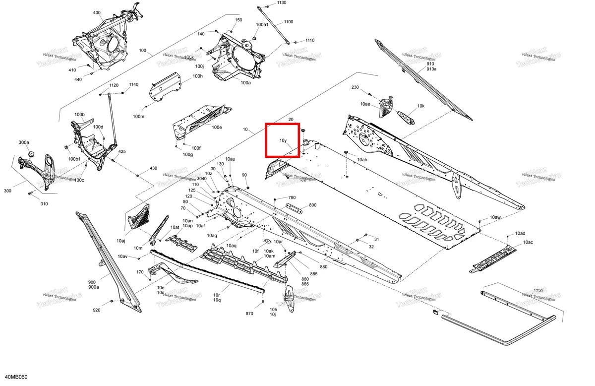 Деталь 518332552 на схеме узла 2022 Ski-Doo FREERIDE 146 850 E-TEC Frame - System