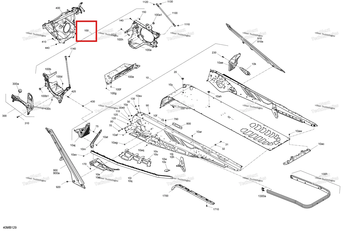 Деталь 518332685 на схеме узла 2022 Ski-Doo EXPEDITION SPORT 600 EFI Frame - System