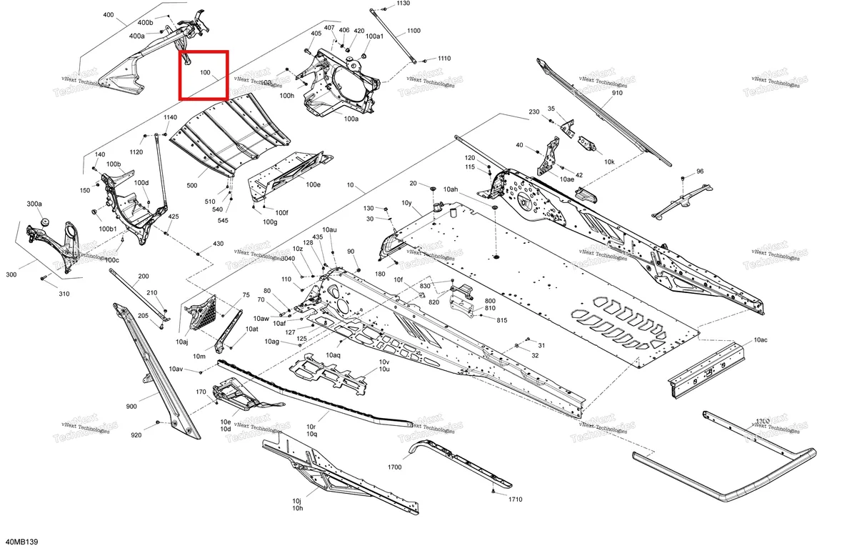 Деталь 518332690 на схеме узла 2022 Ski-Doo SKANDIC SPORT 600 EFI Frame - System
