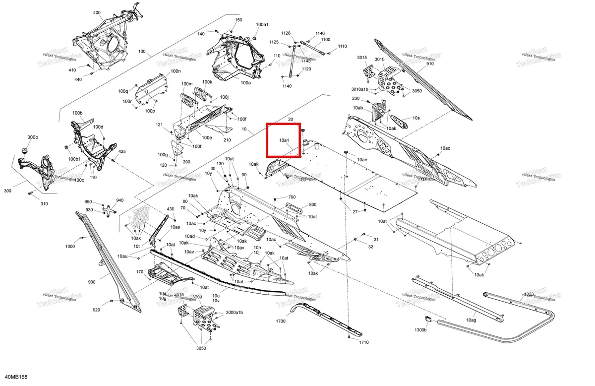 Схема применяемости: Радиатор тоннель в сборе Ski-Doo 518334033