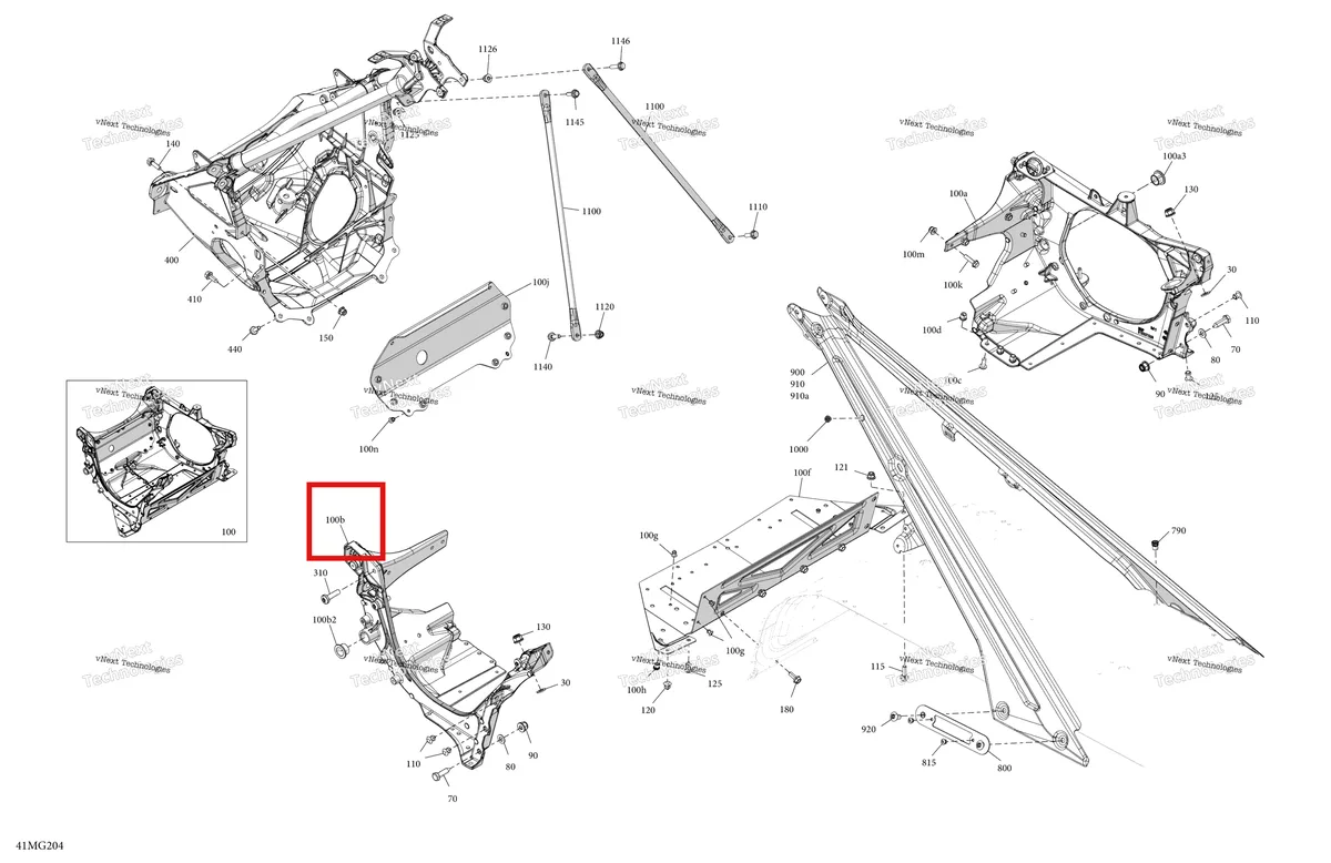 Деталь 518334459 на схеме узла 2027 Ski-Doo SUMMIT - EXPERT - 850 E-TEC - TGVA - Deep Black - 16X154X2.5PL Track - SHOT starter Frame - System - Front Section