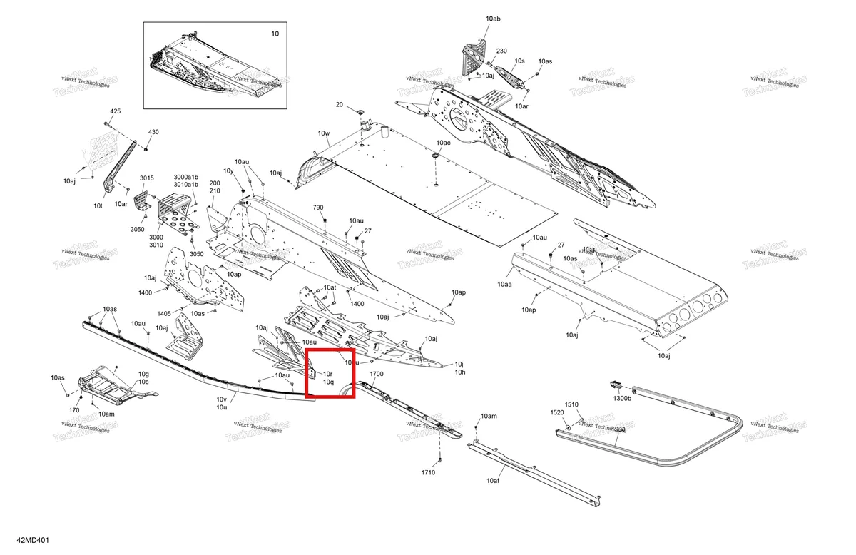 Деталь 518334498 на схеме узла 2024 Ski-Doo BMRA - RACING 600 RS Frame - System - Rear Section