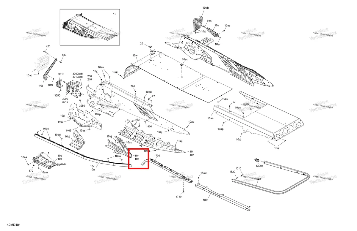 Деталь 518334499 на схеме узла 2024 Ski-Doo BMRA - RACING 600 RS Frame - System - Rear Section
