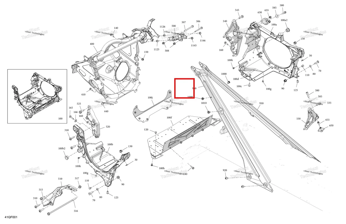 Деталь 518334552 на схеме узла 2026 Ski-Doo EXPEDITION - SPORT - ESTB - Bright White - 15X137X1.6C Track Frame - System - Front Section