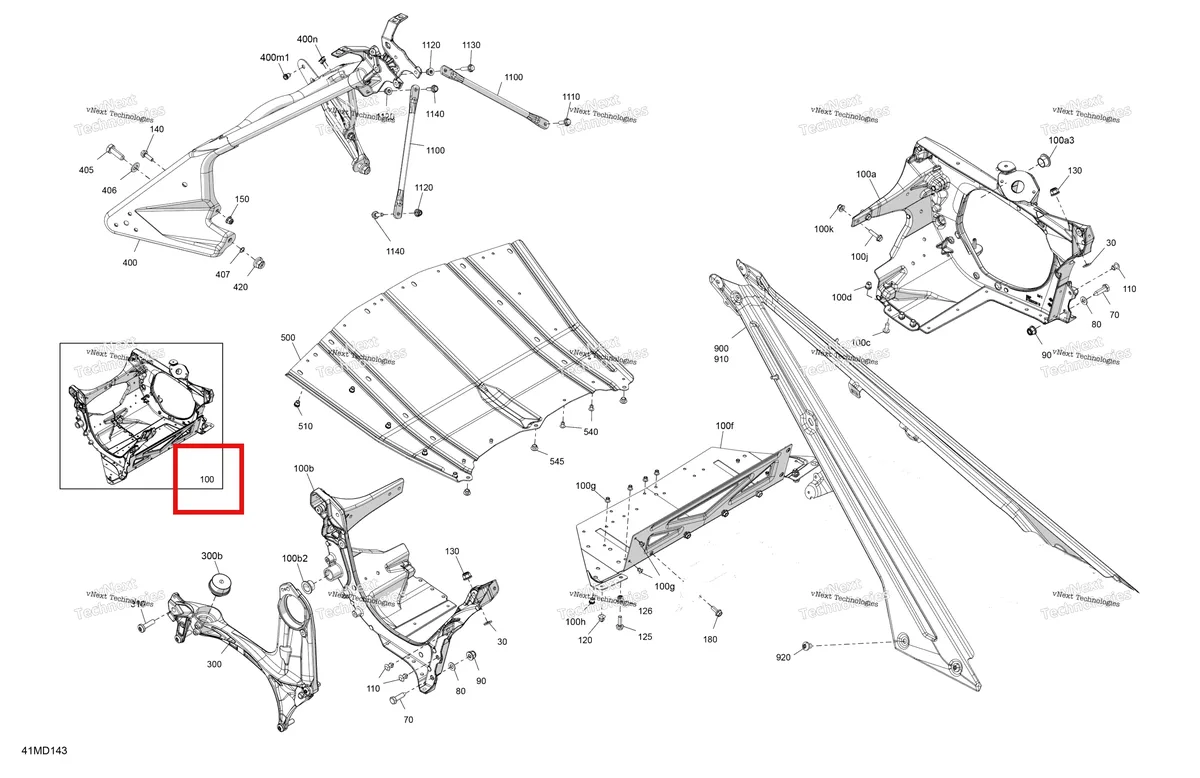 Деталь 518334693 на схеме узла 2024 Ski-Doo TUNDRA 600 EFI - LE - GDRC - Deep Black - 154X16X1.5CH Track Frame - System - Front Section