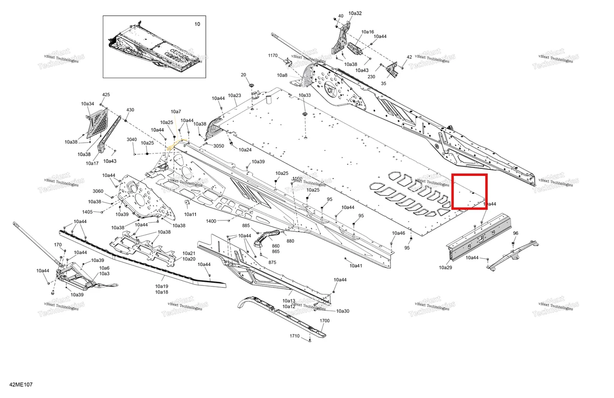 Деталь 518335121 на схеме узла 2025 Ski-Doo EXPEDITION - 600R E -TEC - LE - ABSA - Catalyst Gray - 154X24X1.5CST Track Frame - System - Rear Section