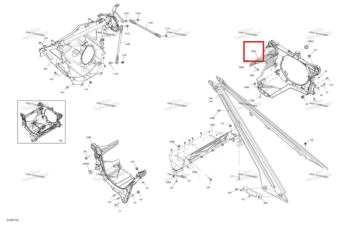 Деталь 518335196 на схеме узла 2026 Ski-Doo BACKCOUNTRY - X-RS - 850 E-TEC Turbo R - UZTU - Deep Black - 16X146X2.0P Track - SHOT starter Frame - System - Front Section