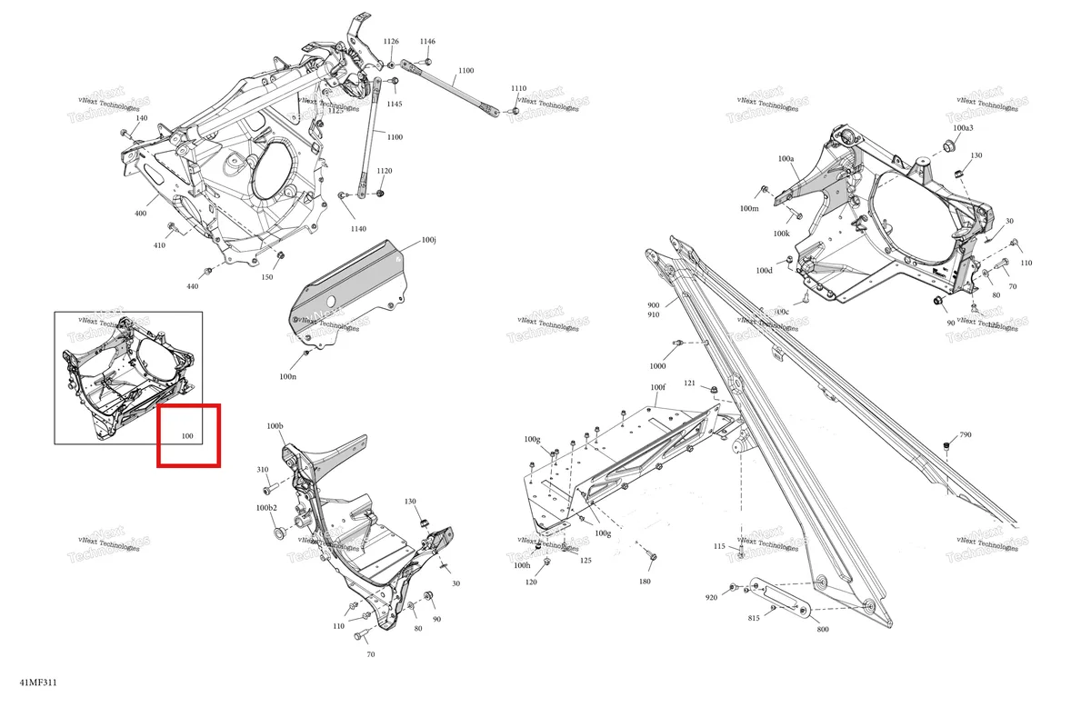 Деталь 518335198 на схеме узла 2026 Ski-Doo MXZ - X-RS with Competition package - 850 E-TEC Turbo R - UCTD - Deep Black - 15X137X1.25RSII2P Track Frame - System - Front Section