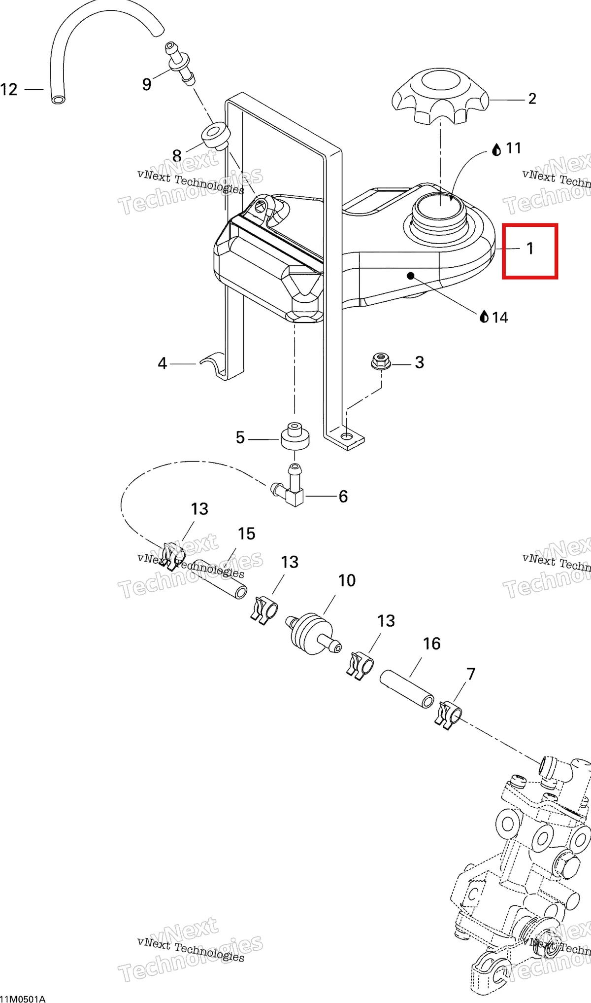 Деталь 519000046 на схеме узла 2005 Ski-Doo Tundra R Oil System