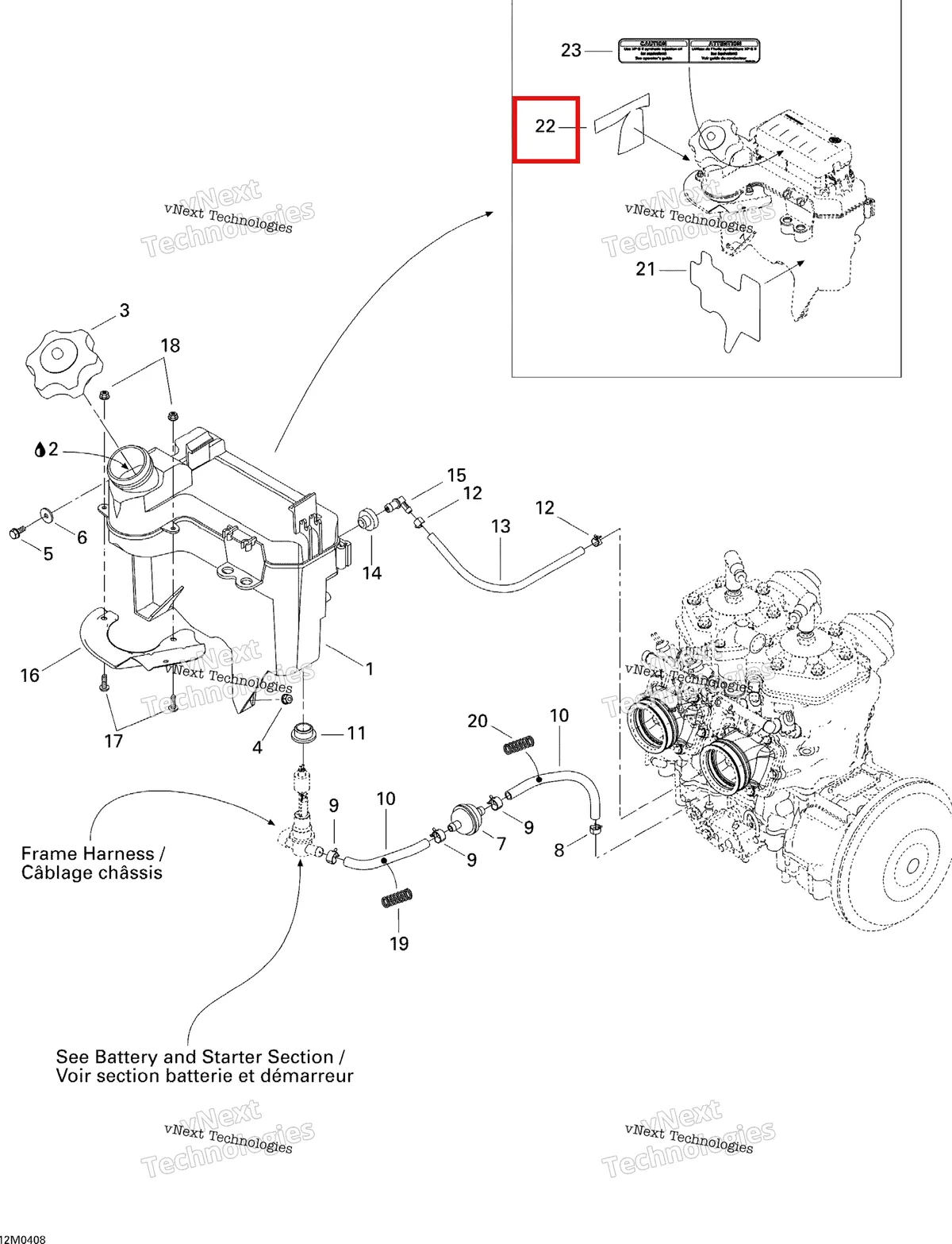Деталь 519000051 (Светоотражающие Лист) на схеме узла 2004 Ski-Doo Legend 600 HO SDI Oil System