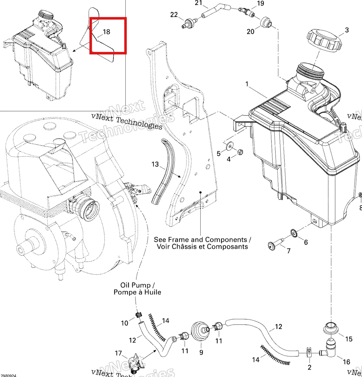 Деталь 519000054 (Светоотражающие Лист) на схеме узла 2009 Ski-Doo Skandic Tundra Oil System