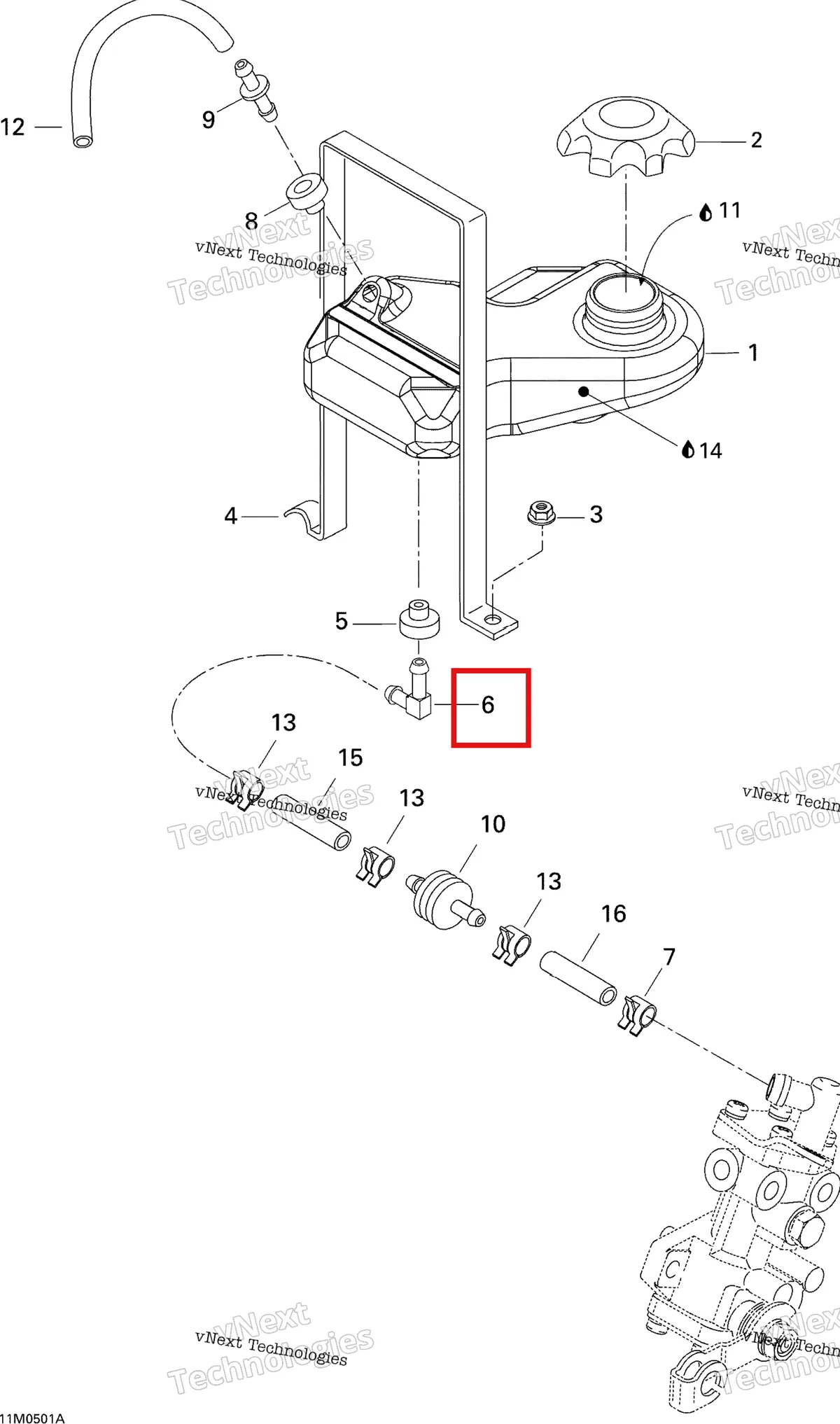 Деталь 519000055 на схеме узла 2005 Ski-Doo Tundra R Oil System