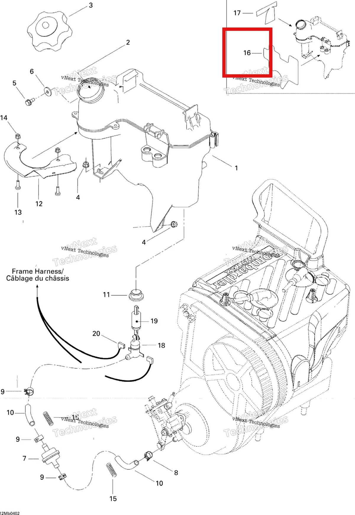 Деталь 519000059 (Светоотражающие Лист) на схеме узла 2004 Ski-Doo Legend 550F Oil Tank And Support