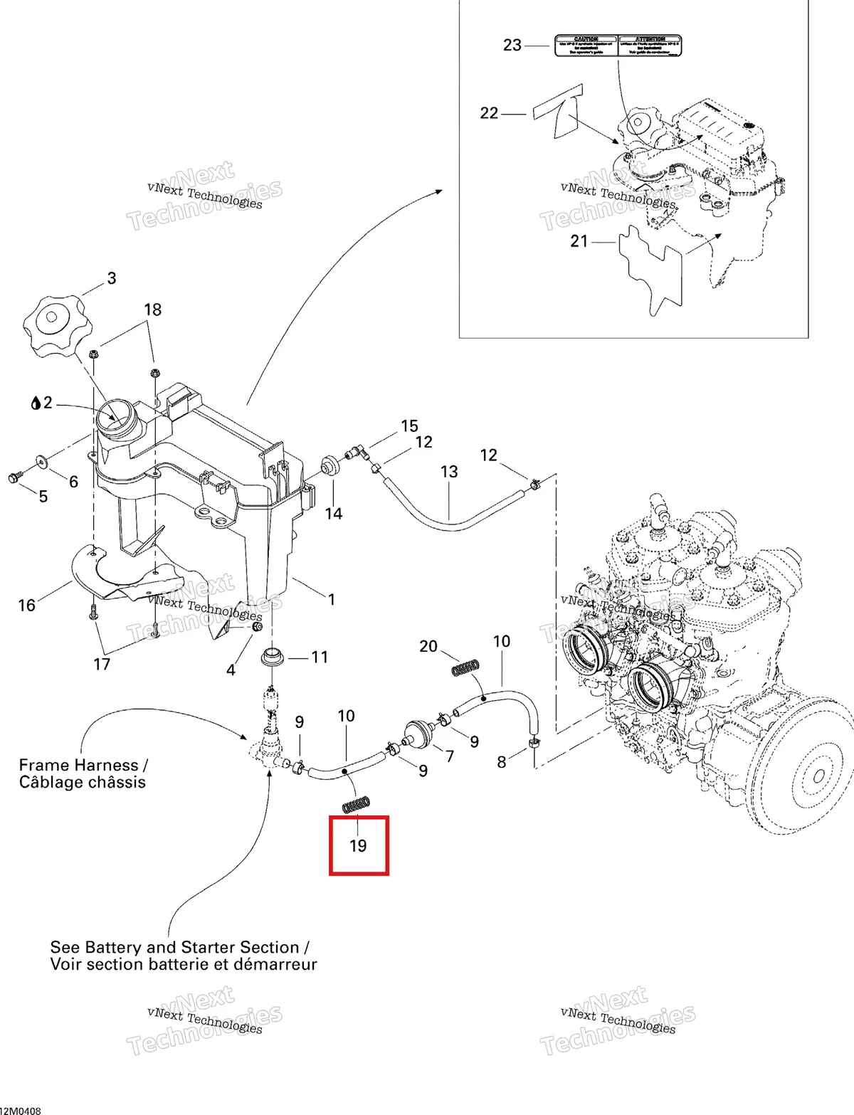 Деталь 519000062 на схеме узла 2004 Ski-Doo Legend 600 HO SDI Oil System