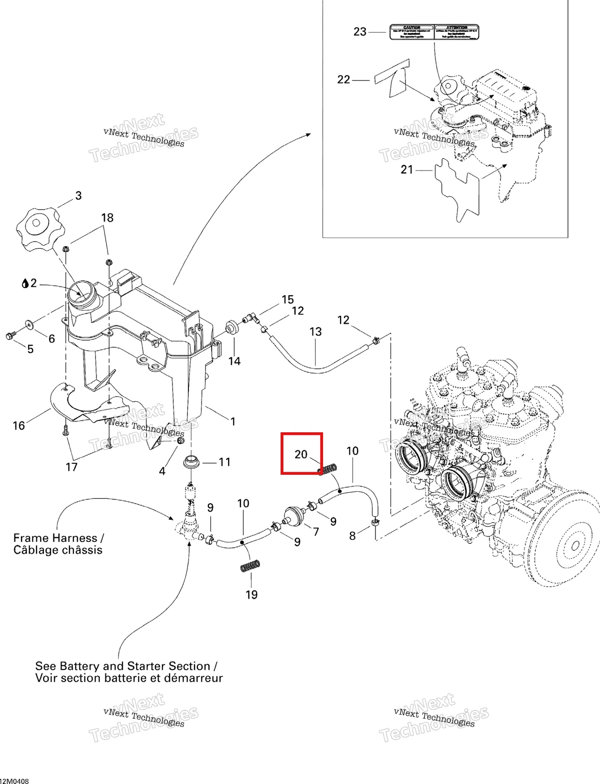 Деталь 519000063 на схеме узла 2004 Ski-Doo Legend 600 HO SDI Oil System