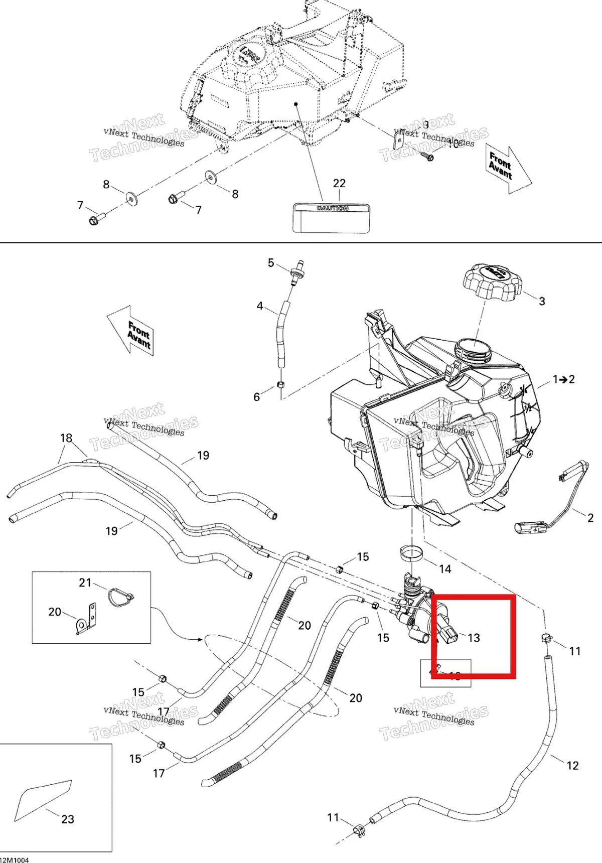 Деталь 519000253 на схеме узла 2010 Ski-Doo MX Z X 800R ETEC Oil System