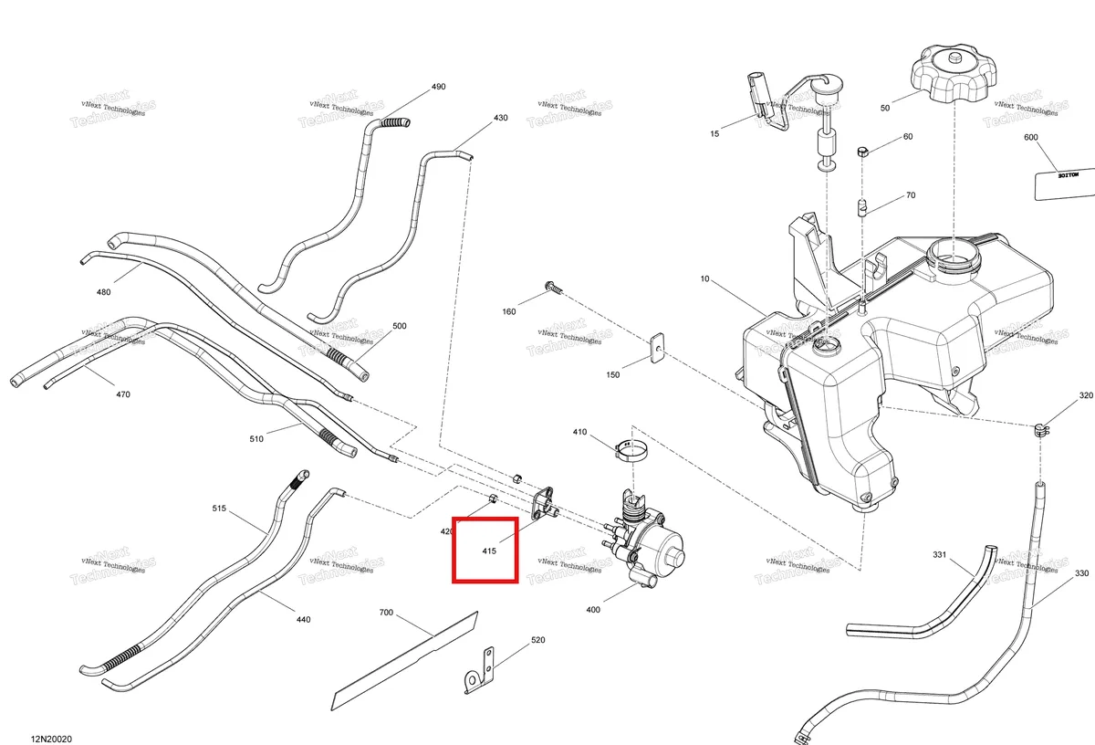 Деталь 519000271 (Суппорт) на схеме узла 2020 Ski-Doo SKANDIC WT 600HO E-TEC Engine - Oil