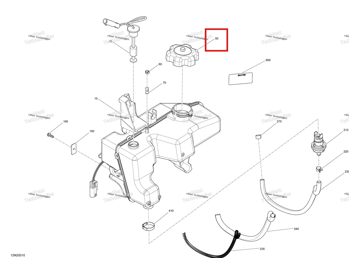 Деталь 519000273 (Крышка) на схеме узла 2020 Ski-Doo SKANDIC WT 550F Engine - Oil