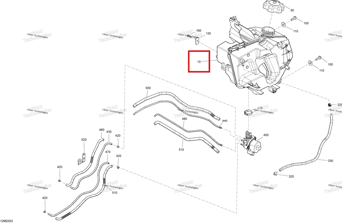 Деталь 519000311 (Масляный Бак) на схеме узла 2020 Ski-Doo TUNDRA 600HO E-TEC Engine - Oil