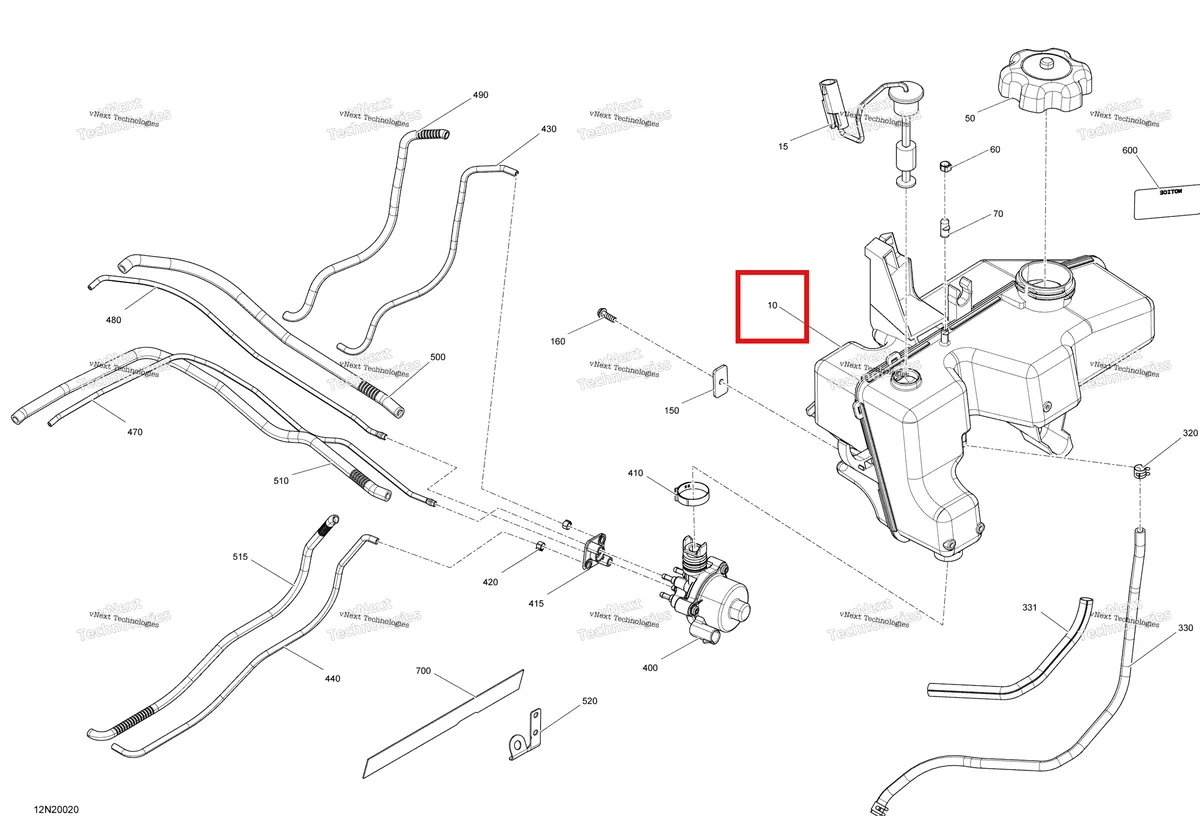 Деталь 519000340 на схеме узла 2020 Ski-Doo SKANDIC WT 600HO E-TEC Engine - Oil