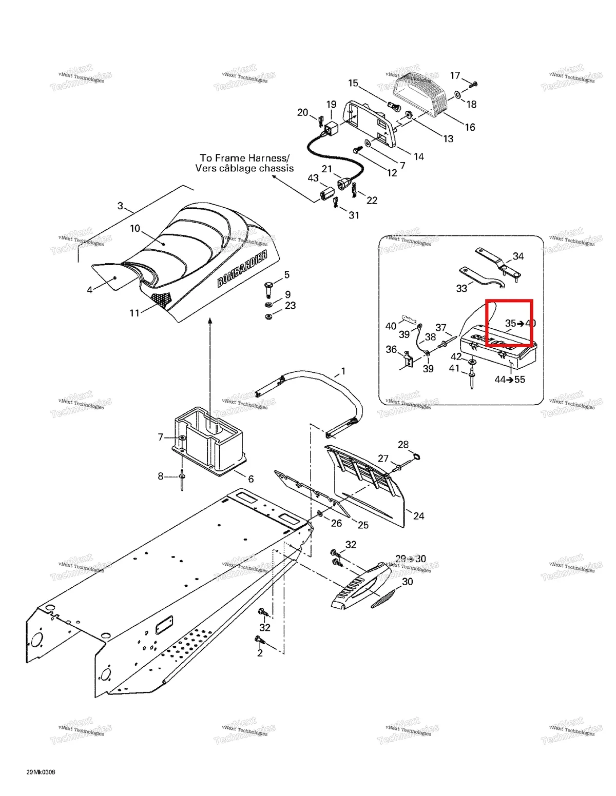 Деталь 520000107 на схеме узла 2003 Ski-Doo Mach Z Seat And Accessories