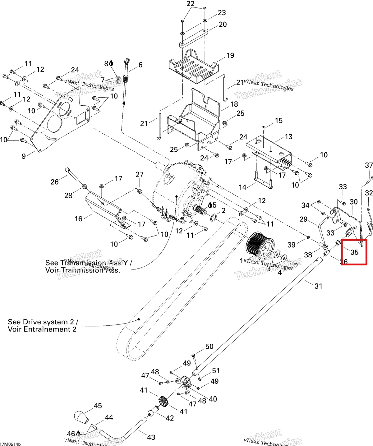 Деталь 520000234 на схеме узла 2004 Ski-Doo Elite 1500 2nd Edition Drive System 2