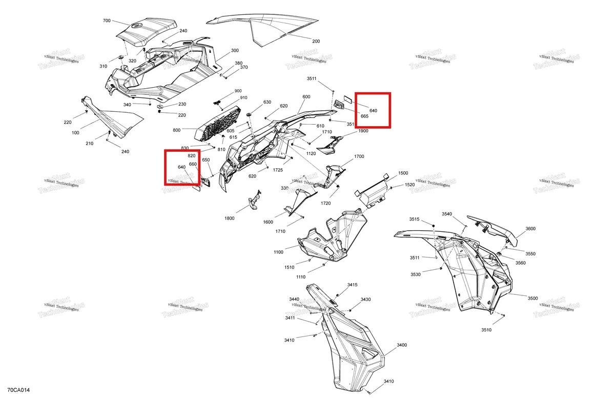 Деталь 520000271 (Рефлектор) на схеме узла 2021 Can-Am Maverick Turbo RR - XRS - CE Body - Front Section