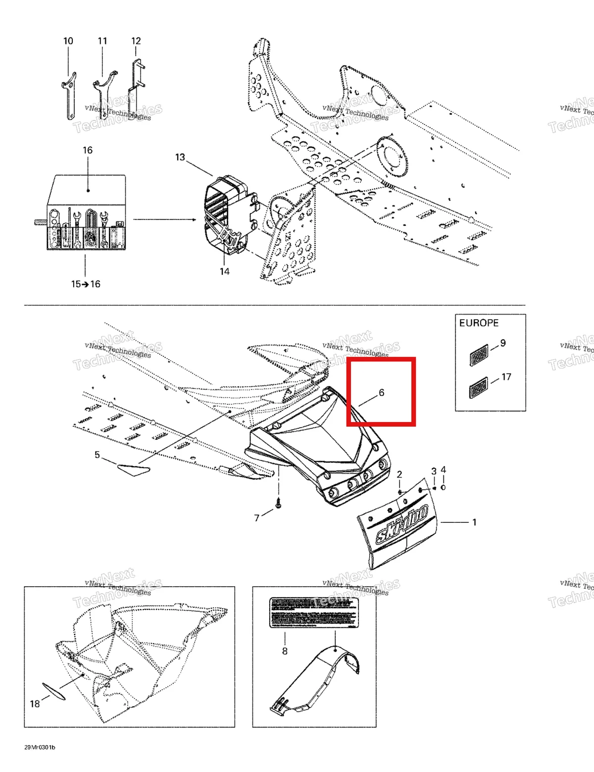 Деталь 520000310 на схеме узла 2003 Ski-Doo MX Z Rev 600 HO/800/007 Special Edition Utilities