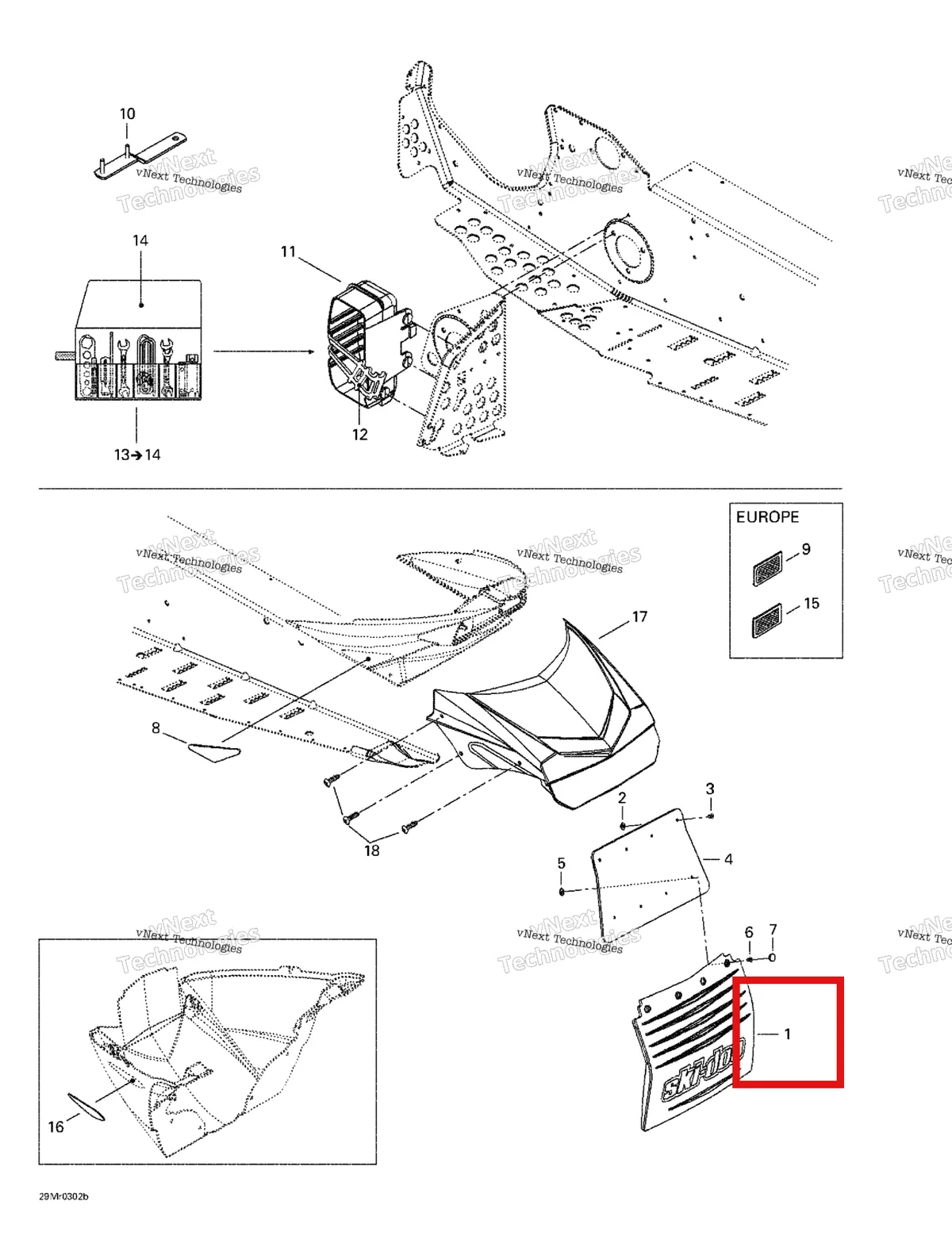 Деталь 520000332 на схеме узла 2003 Ski-Doo MX Z X 440 Accessories