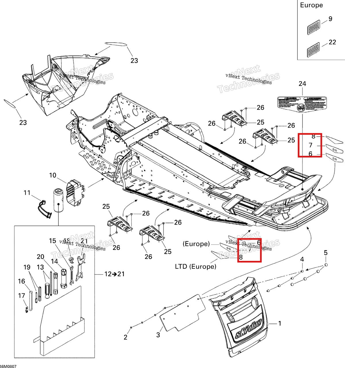 Деталь 520000383 на схеме узла 2008 Ski-Doo GTX LTD 600 HO SDI Utilities Ltd