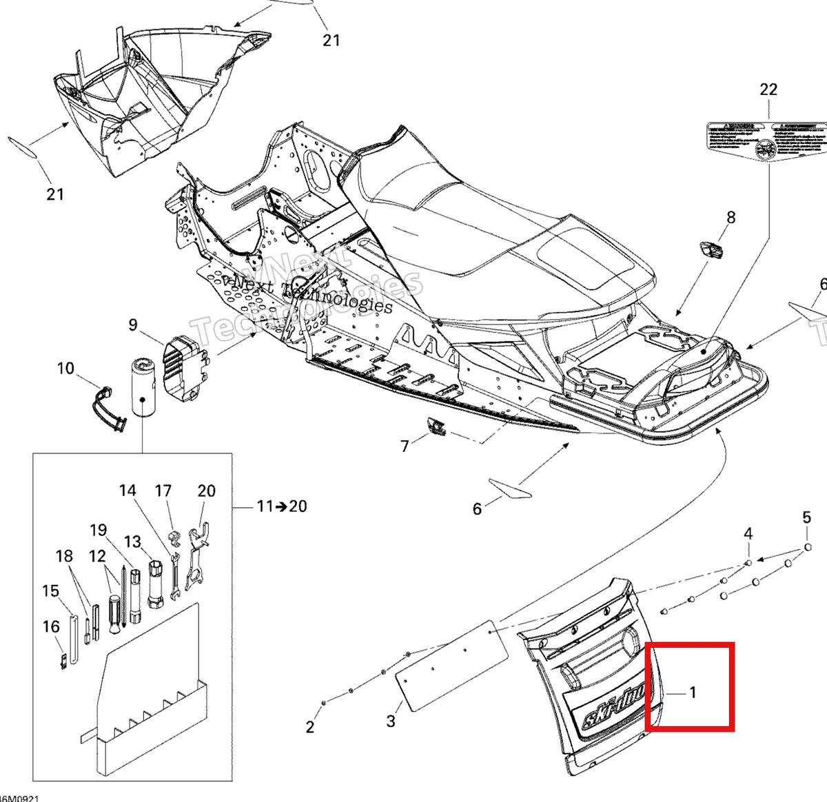 Деталь 520000396 на схеме узла 2009 Ski-Doo GSX Fan Utilities