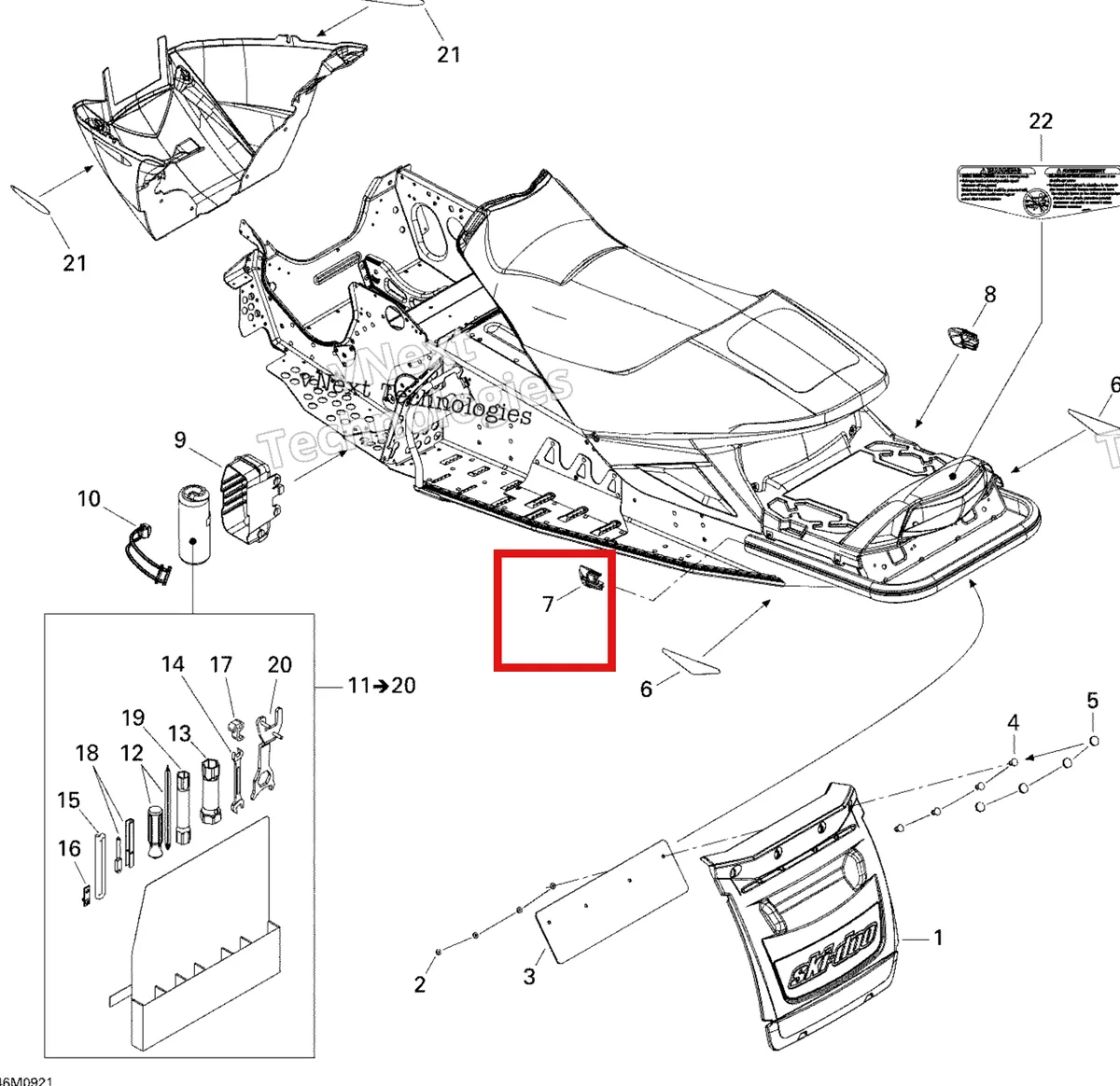 Деталь 520000397 на схеме узла 2009 Ski-Doo GSX Fan Utilities