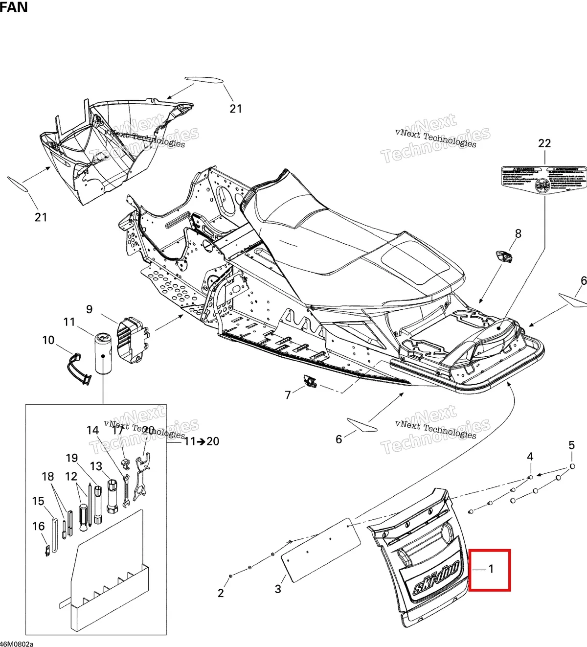 Деталь 520000449 на схеме узла 2008 Ski-Doo MX Z 550F Utilities