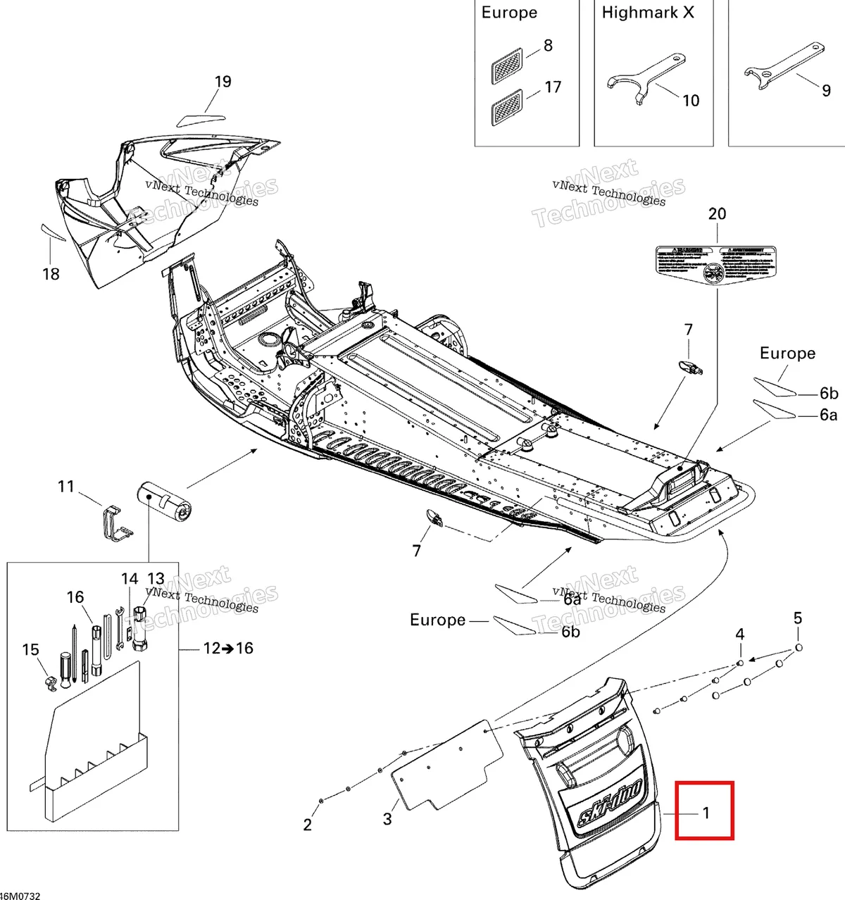 Деталь 520000495 на схеме узла 2007 Ski-Doo Summit Highmark & Highmark X 1000 SDI Utilities