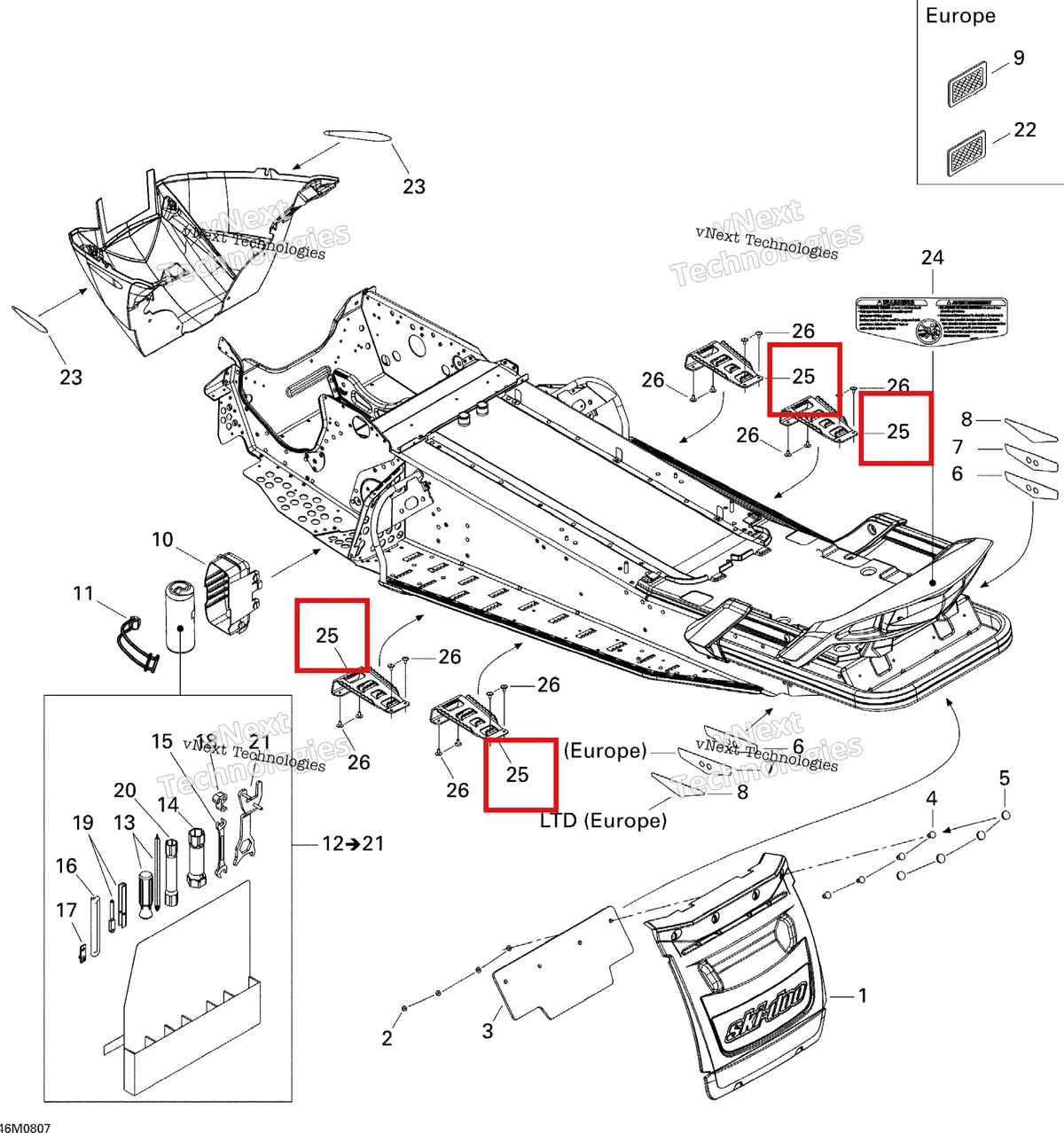 Деталь 520000514 на схеме узла 2008 Ski-Doo GTX LTD 600 HO SDI Utilities Ltd