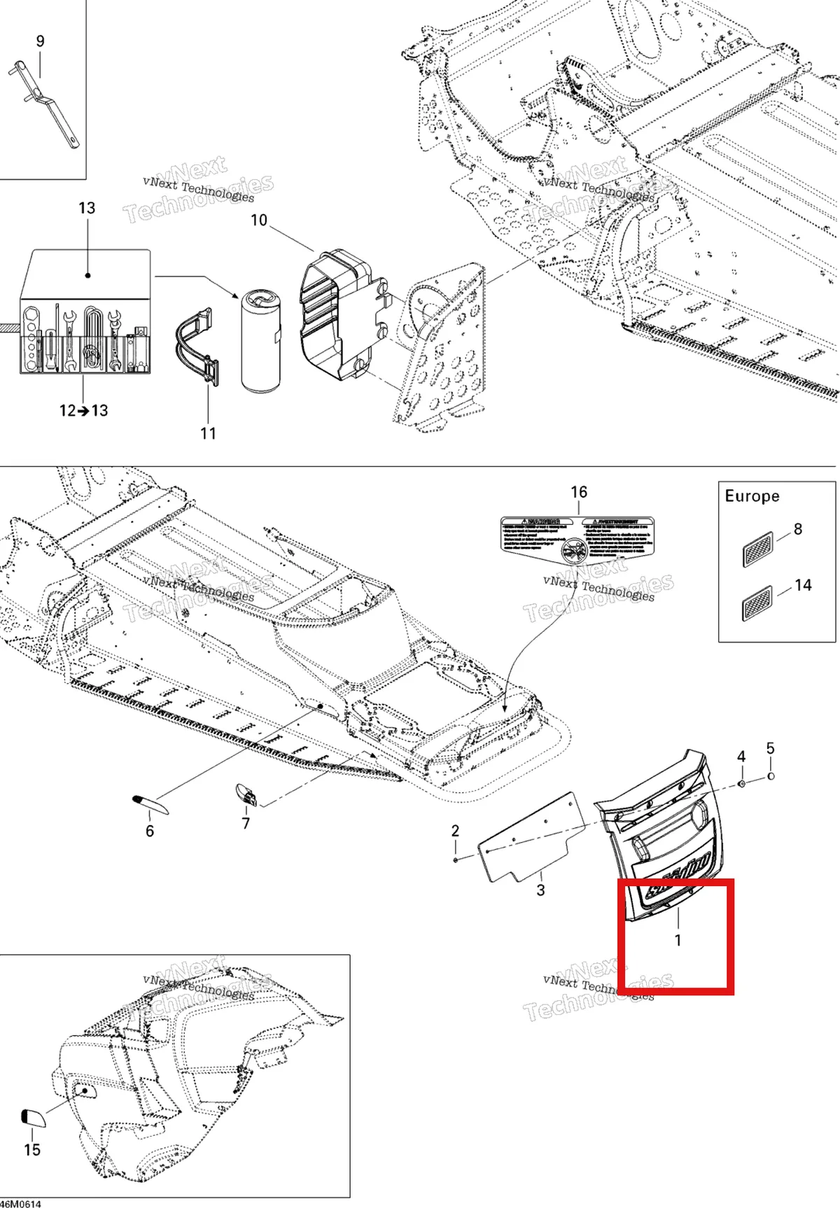 Деталь 520000555 на схеме узла 2006 Ski-Doo Freestyle 300F Utilities