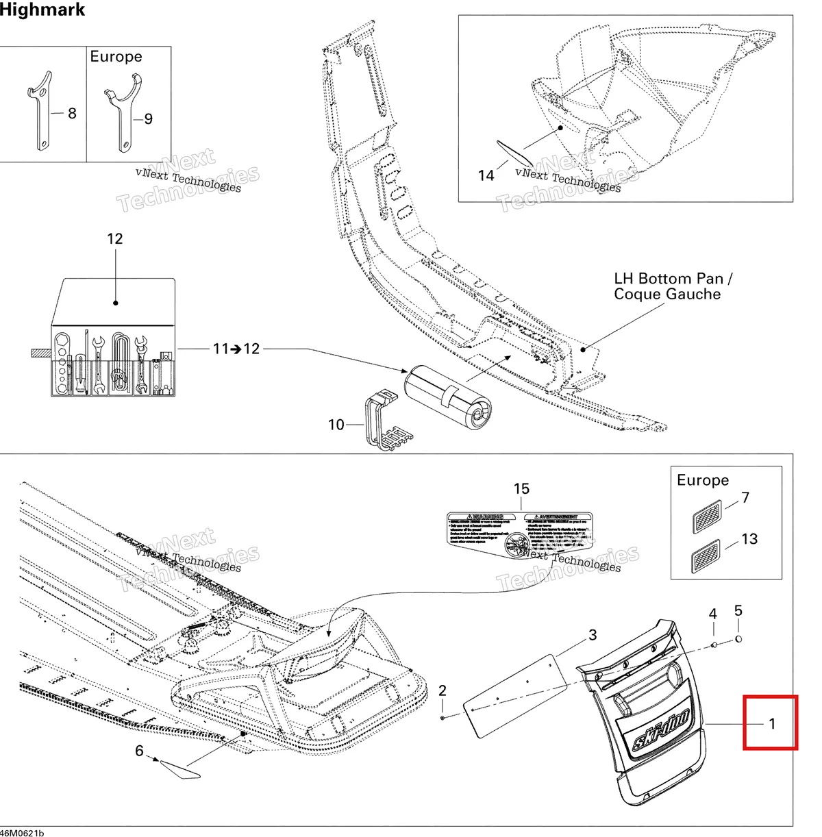 Деталь 520000560 на схеме узла 2006 Ski-Doo Summit 1000 SDI, Highmark & Highmark X Utilities Hm