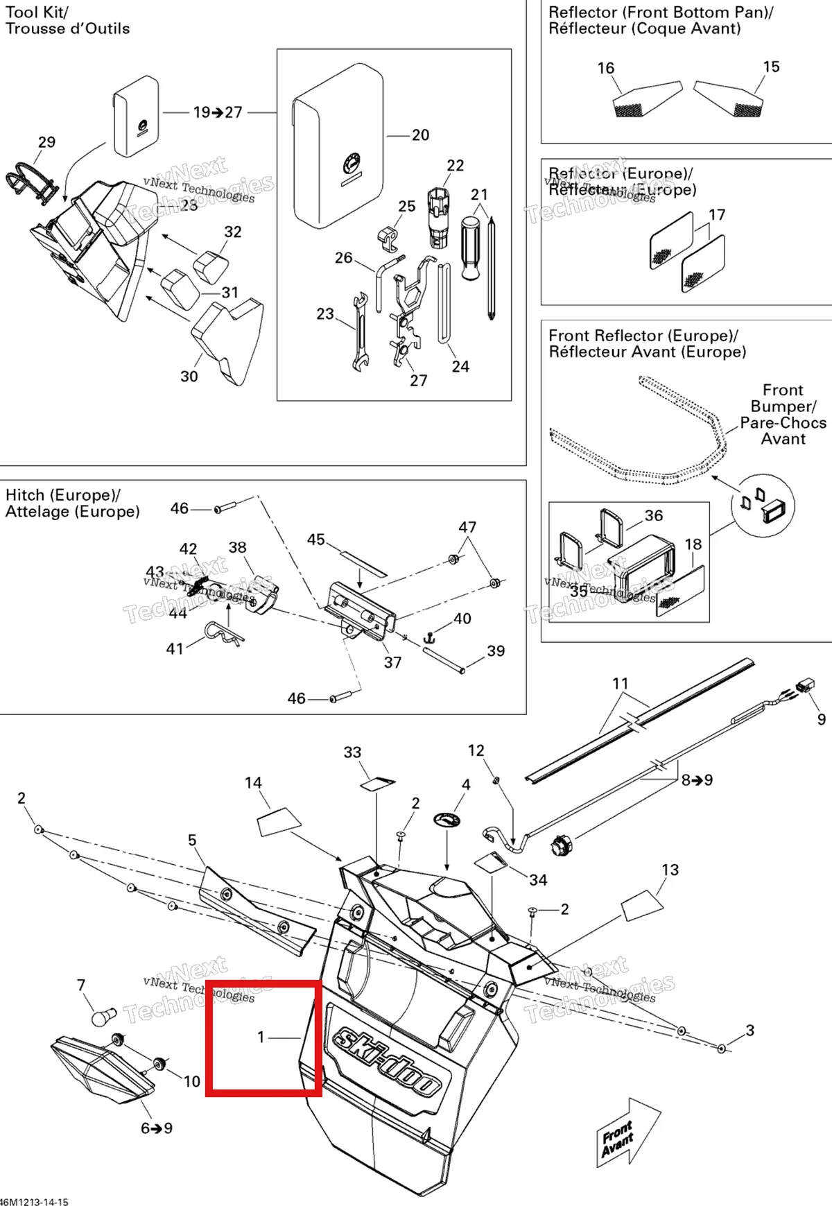 Деталь 520000565 на схеме узла 2012 Ski-Doo Summit SP 600HO E-TEC Utilities