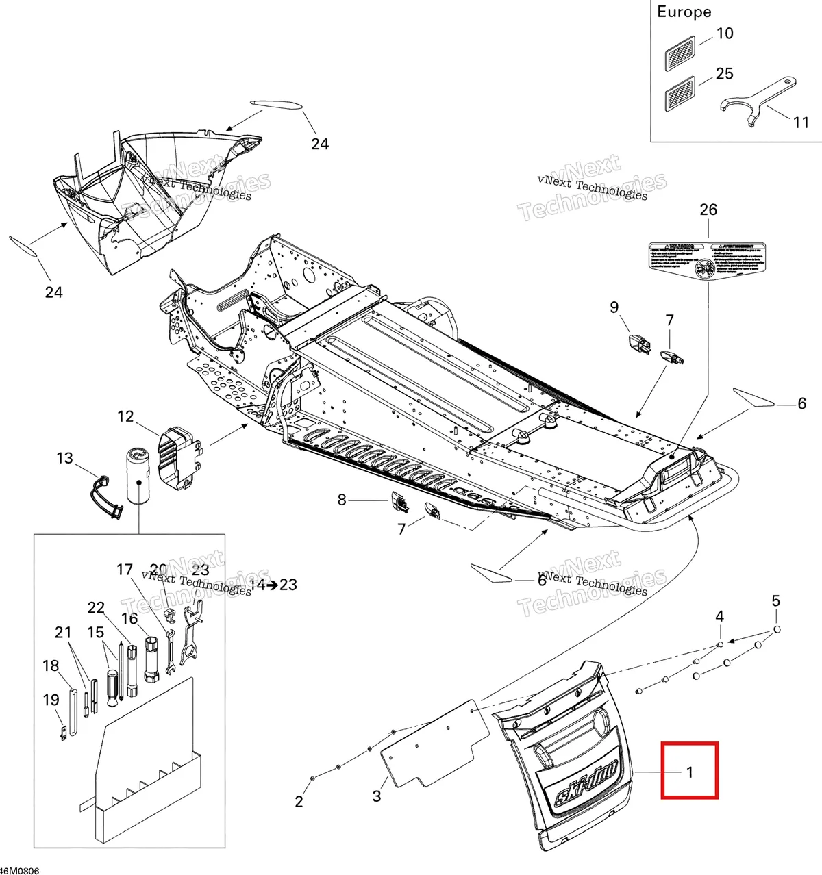 Деталь 520000598 на схеме узла 2008 Ski-Doo Summit Adrenaline 600HO SDI Utilities