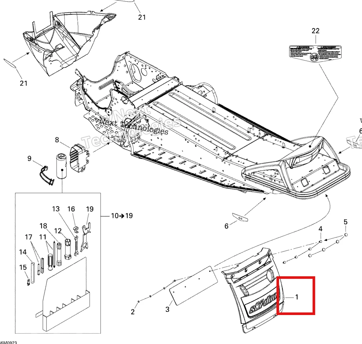 Деталь 520000599 на схеме узла 2009 Ski-Doo Summit Fan Utilities