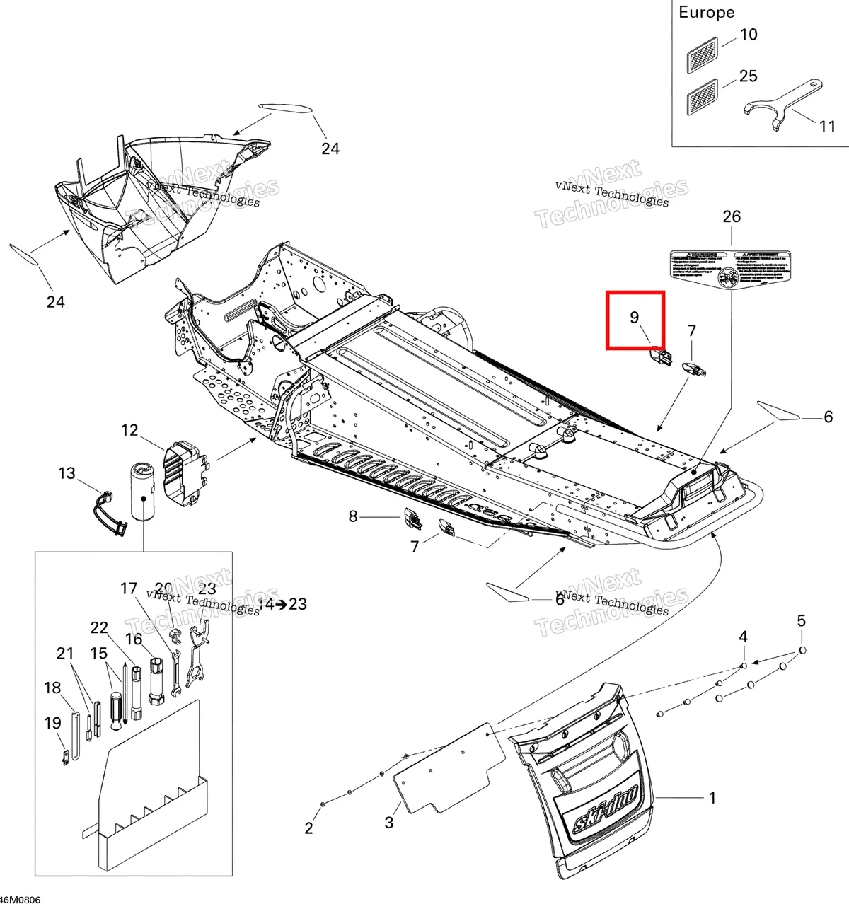 Деталь 520000602 на схеме узла 2008 Ski-Doo Summit Adrenaline 600HO SDI Utilities