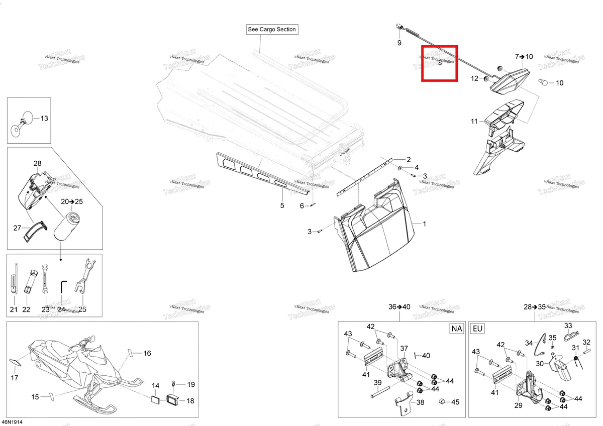 Деталь 520000677 (Деталь Wiring Harness) на схеме узла 2019 Ski-Doo SKANDIC WT 900 ACE Utilities - 900 Ace - Europe