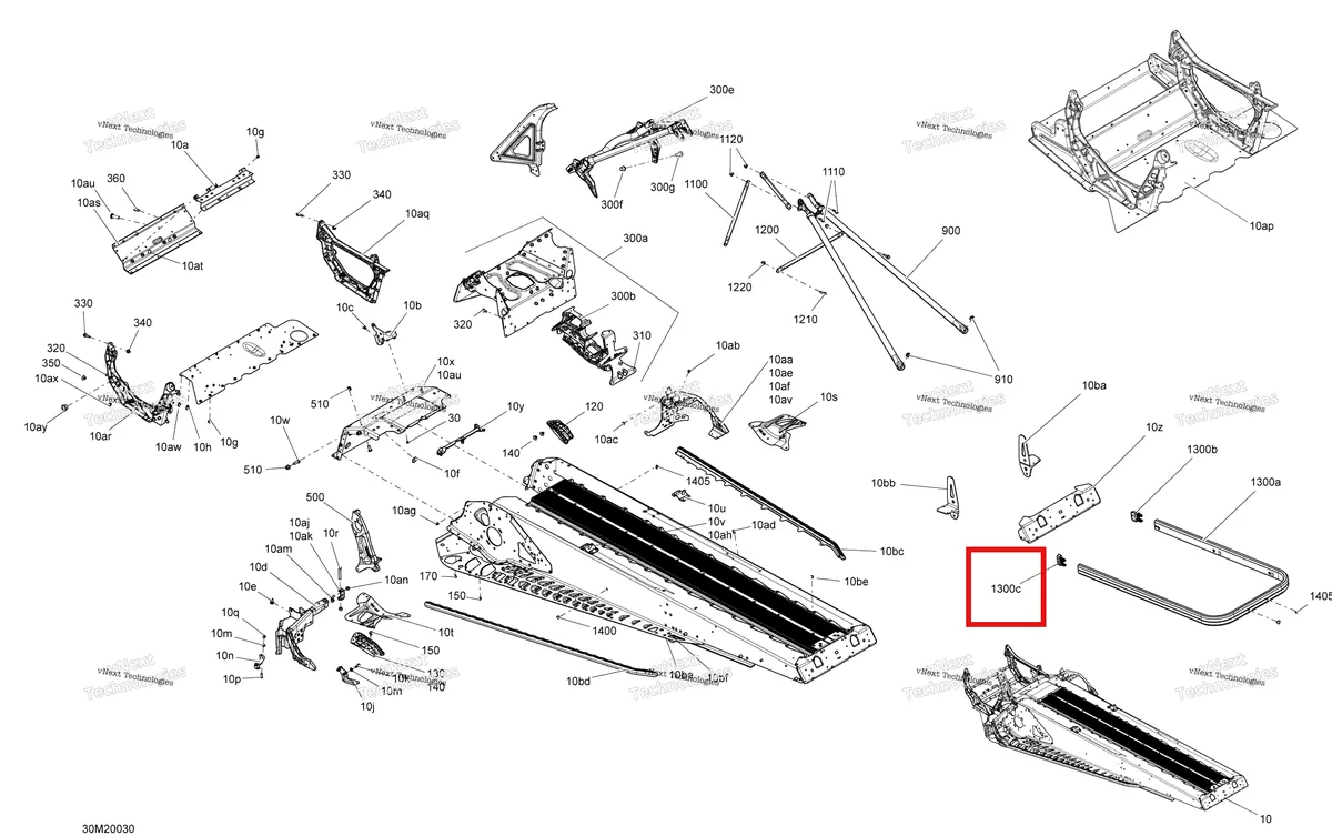 Деталь 520000712 (Крышка) на схеме узла 2020 Ski-Doo EXPEDITION SPORT 550F Frame